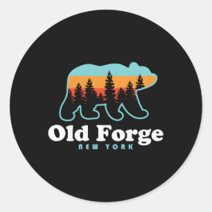 Old Forge Ny Adirondacks Bear Old Forge Classic Round Sticker