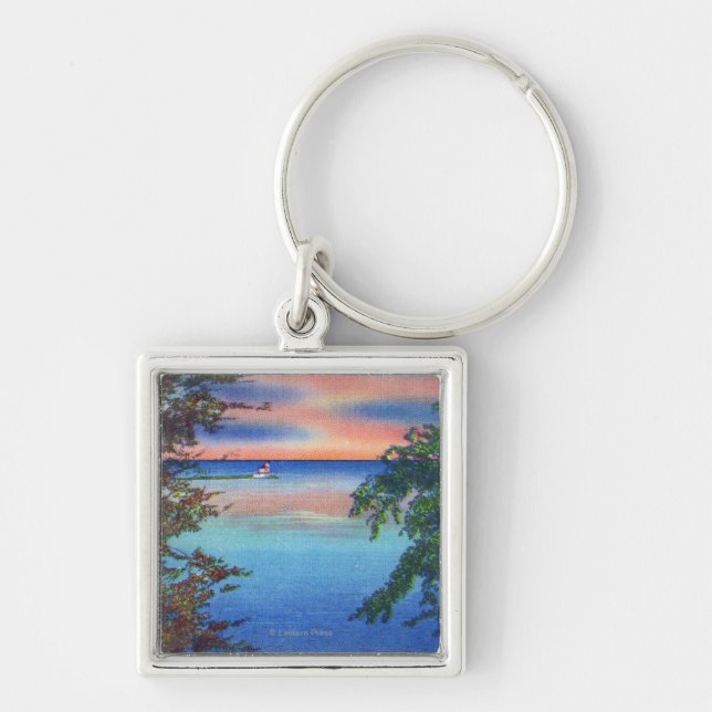 Old Fort Ontario Sunset View of Lake Ontario Key Ring (Front)