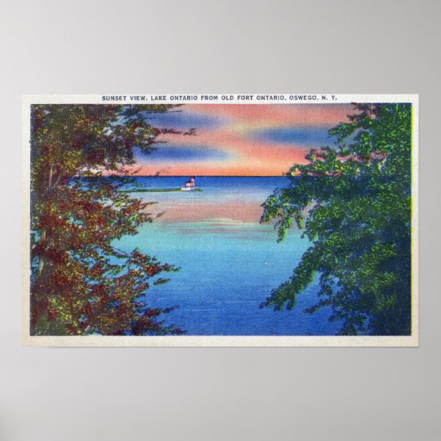 Old Fort Ontario Sunset View of Lake Ontario Poster (Front)