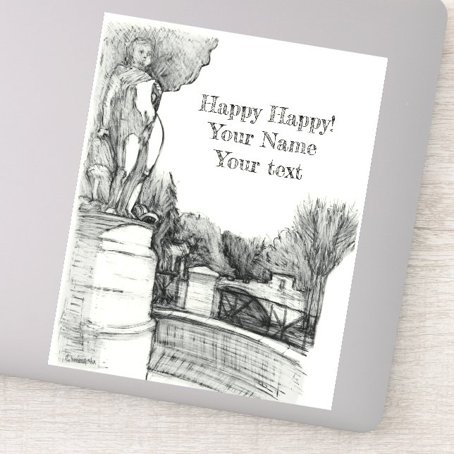 Old fountain in the park with sculpture boy (Detail)