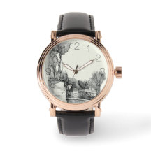 Old fountain in the park with sculpture boy