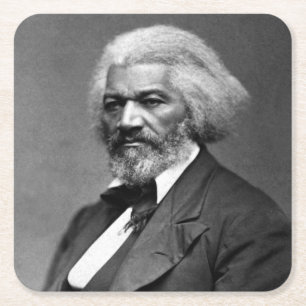 Old Fr3d3rick Bailey Douglas African American Hero Square Paper Coaster