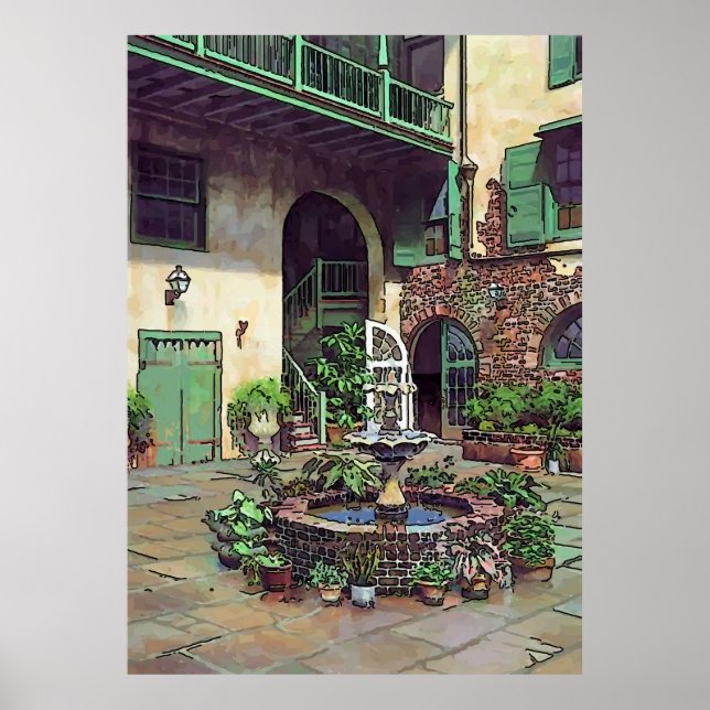 Old French Courtyard Poster (Front)