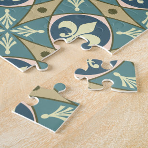 Old French Fleur-de-Lis Pattern Jigsaw Puzzle