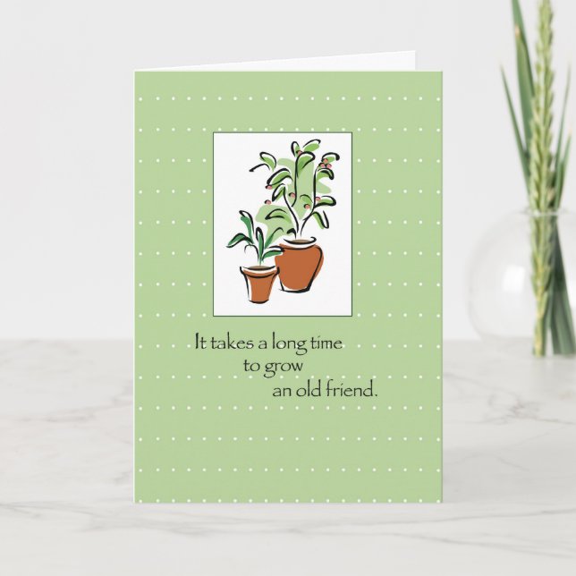 Old Friend Plant Birthday Card (Front)
