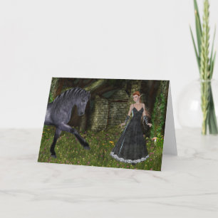 'Old Friends' ~ An Elf & Black Horse Series Holiday Card