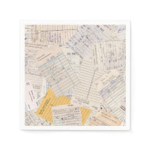 Old Friends Library Circulation Card Napkin