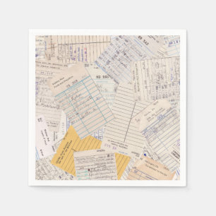 Old Friends Library Circulation Card Napkin