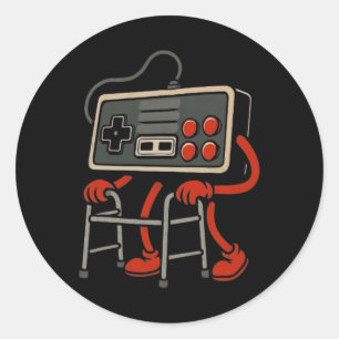 Old Gamer Retro Video Game Old Gamer 80s 90s Video Classic Round Sticker