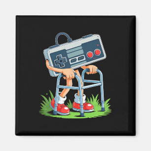 Old Gamer Retro Video Game Old Gamer 80s Funny For Magnet