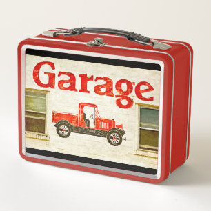 Old Garage Metal Lunch Box