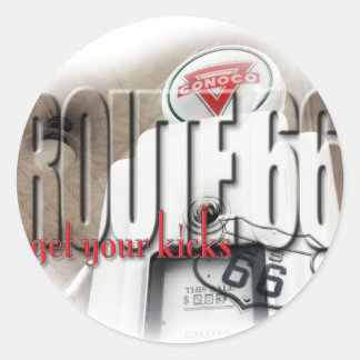 Old Gas Pump - Route 66 Classic Round Sticker