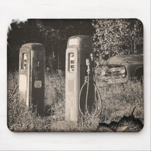 Old Gas Pumps Mouse Pad