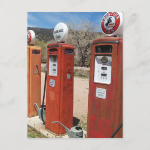 Old gas pumps photo postcard