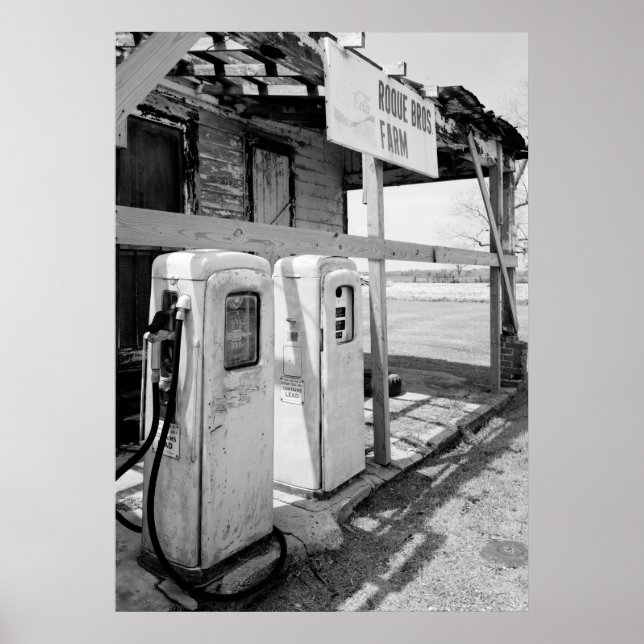 Old Gas Pumps Poster (Front)