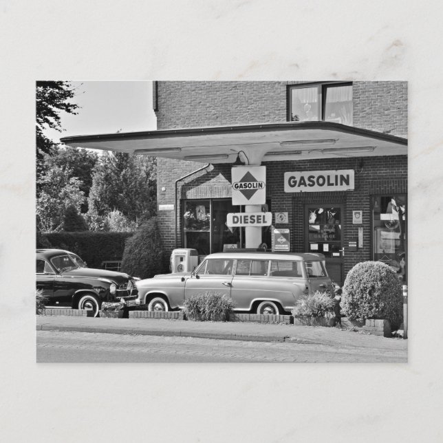Old gas station postcard (Front)