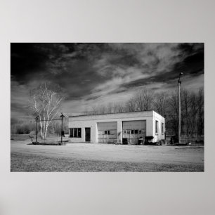 Old Gas Station Poster