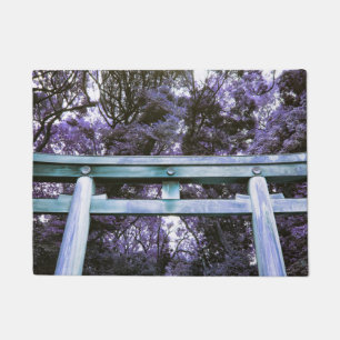 Old gate at Meiji Shrine in Yoyogi Park in Tokyo Doormat