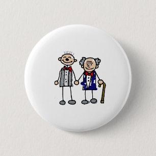 Old Gay Couple 6 Cm Round Badge
