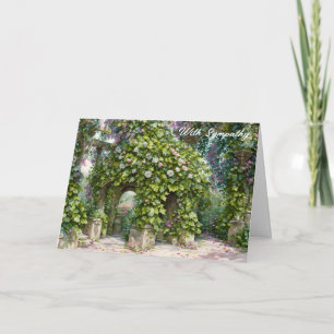 Old Gazebo and Flowers Floral Art Sympathy Card