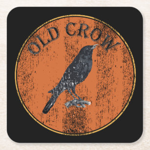 Old Geezer Over The Hill Old Crow Square Paper Coaster