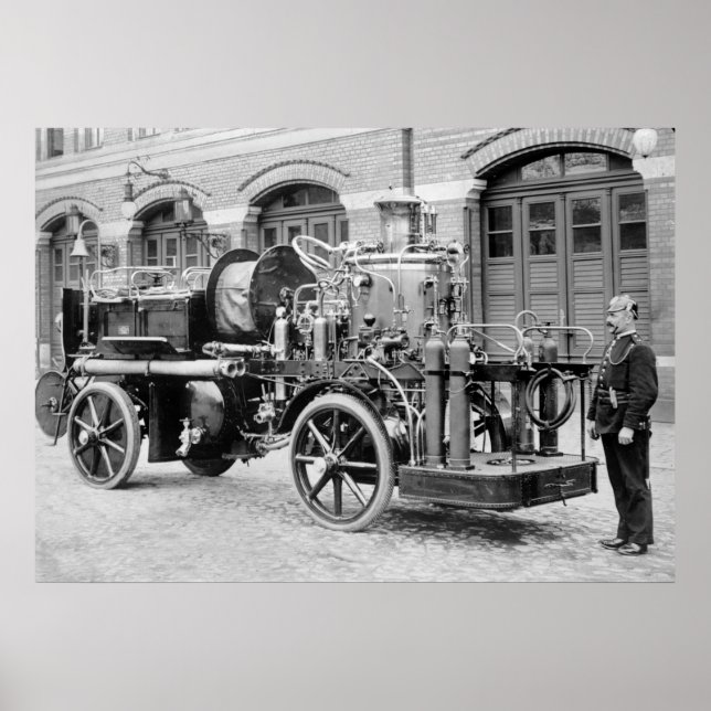 Old German Fire Engine, early 1900s Poster (Front)