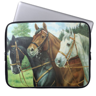 Old German Horse Oil Painting Portrait from 1924 Laptop Sleeve