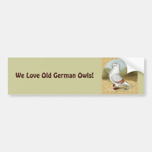 Old German Owl Pigeon In the Round Bumper Sticker