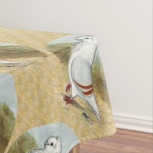 Old German Owl Pigeon In the Round Tablecloth
