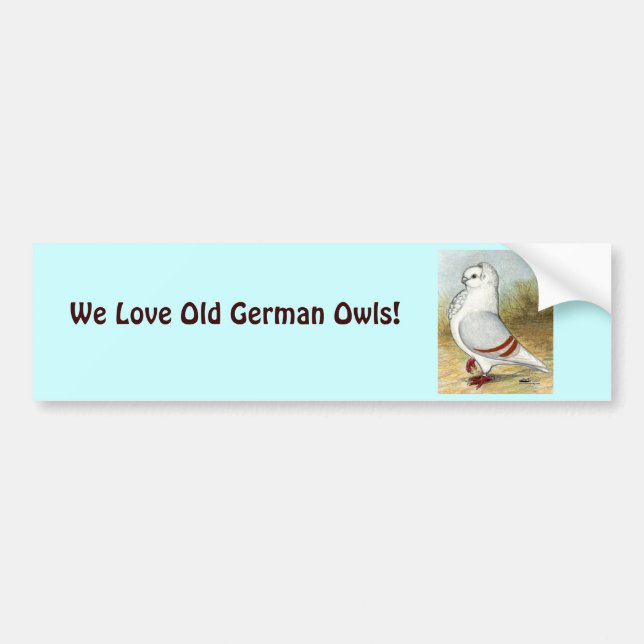 Old German Owl Pigeon Standing Tall Bumper Sticker (Front)