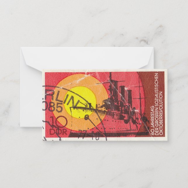 Old german postage stamp card (Front)