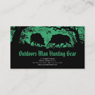 Old German Wild Boar in the Forest Business Card