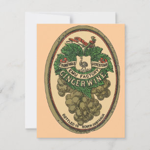 Old ginger Wine Label Edit Text Invitation