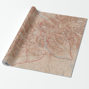 Old Glacier National Park Map (1914) Wrapping Paper