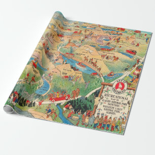 Old Glacier National Park Map (1925)  Wrapping Paper