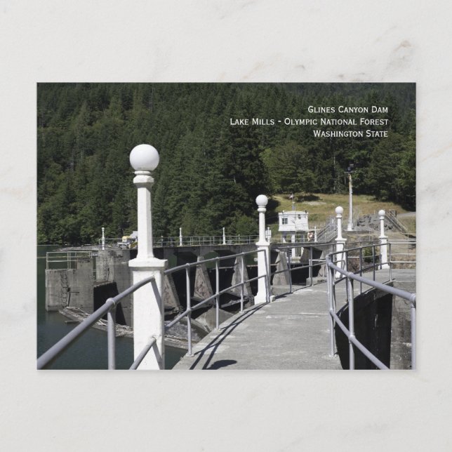 Old Glines Canyon Dam Postcard (Front)