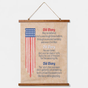 Old Glory 24 Stars on Blue Field Red White Stripes Hanging Tapestry