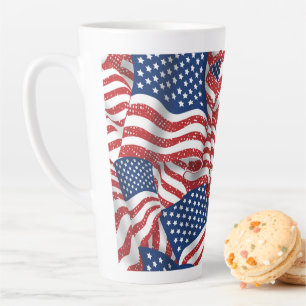 Old Glory All American - USA Flag Patroit Latte Mug