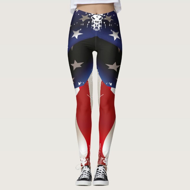 Old Glory, American Flag, America, Patriotic Leggings (Front)