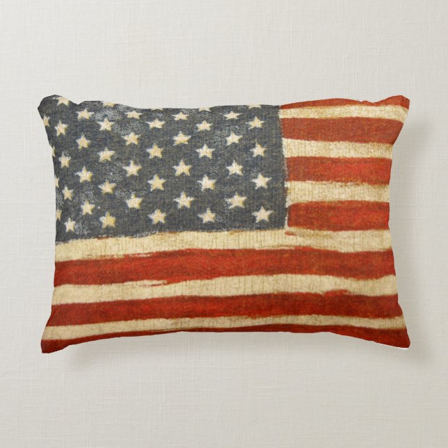 Old Glory American Flag Decorative Cushion (Front)