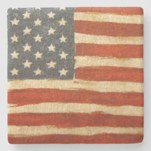 Old Glory American Flag Stone Coaster