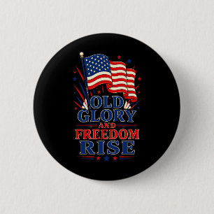 Old Glory And Dom Rise Patriotic 6 Cm Round Badge