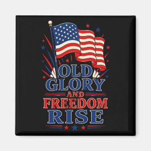 Old Glory And Dom Rise Patriotic Magnet