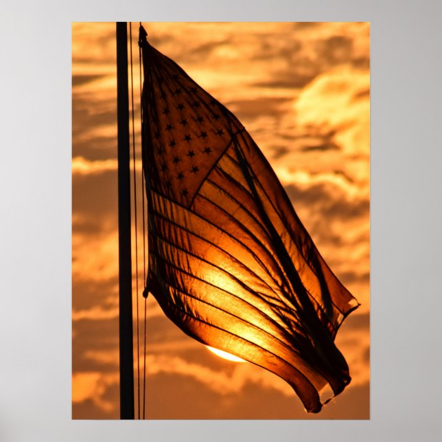 Old Glory at Sunset Poster (Front)
