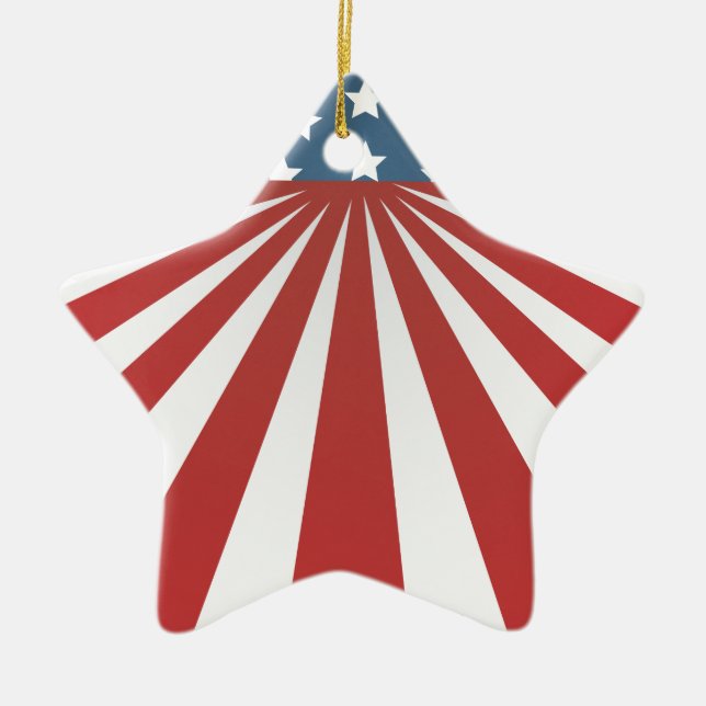 old glory ceramic ornament (Front)