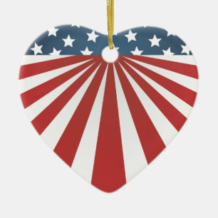 old glory ceramic ornament