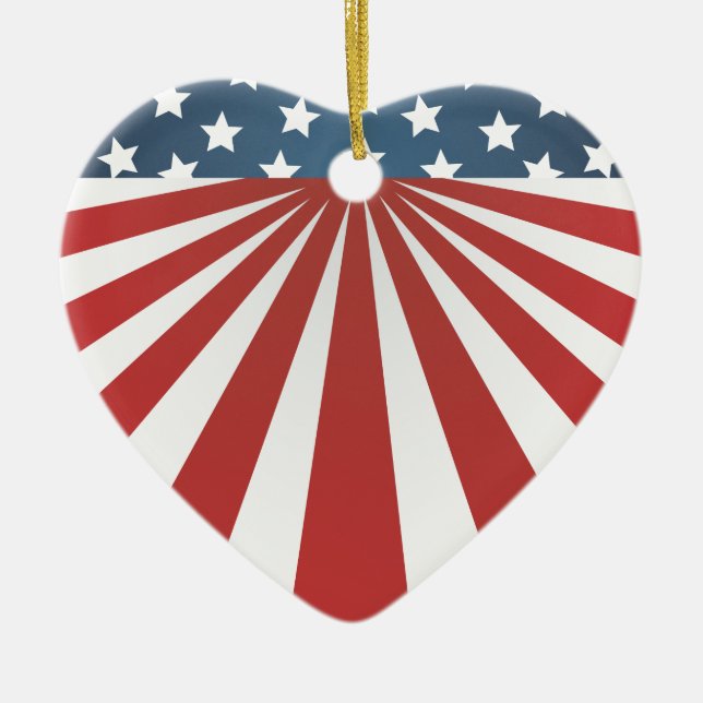 old glory ceramic ornament (Front)