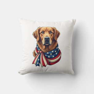 Old Glory Golden Retriever Vintage Shirt 2 Cushion