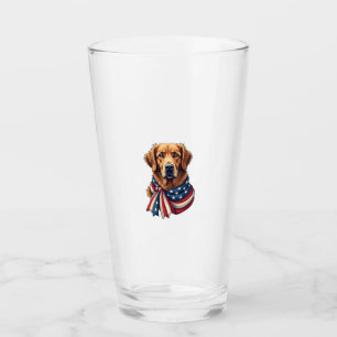 Old Glory Golden Retriever Vintage Shirt 2 Glass