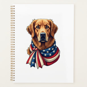 Old Glory Golden Retriever Vintage Shirt 2 Planner
